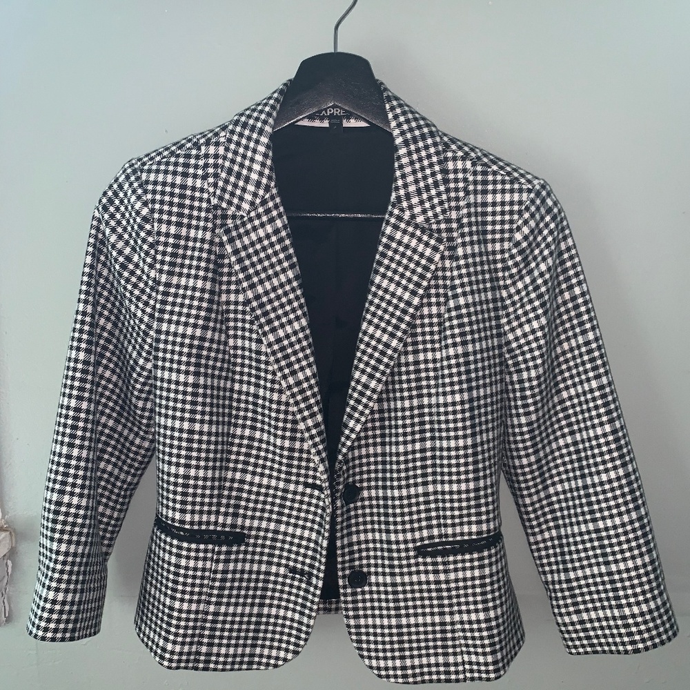 Express - Mid-sleeve plaid blazer